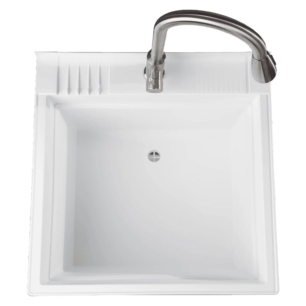White 24" Freestanding Plastic Utility Sink R881478