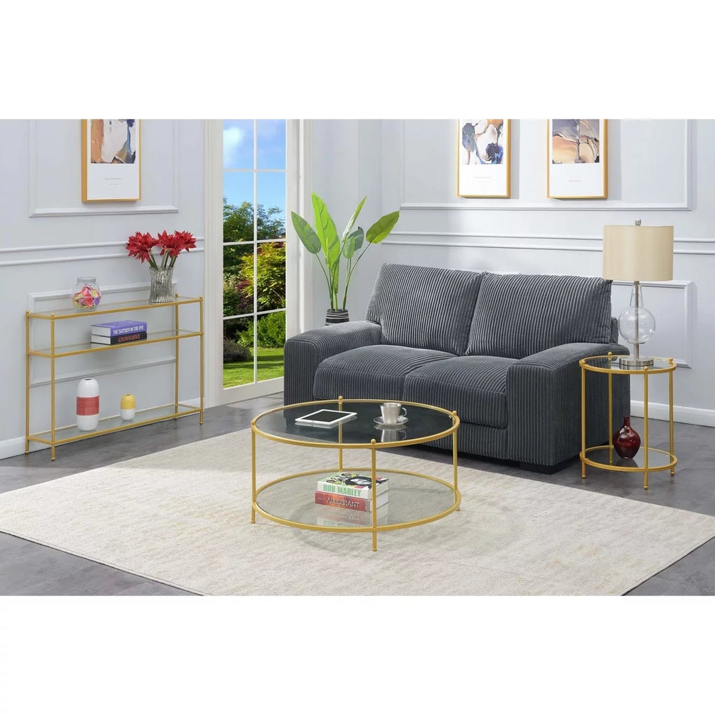 Clear Glass and Gold Console Table S27649