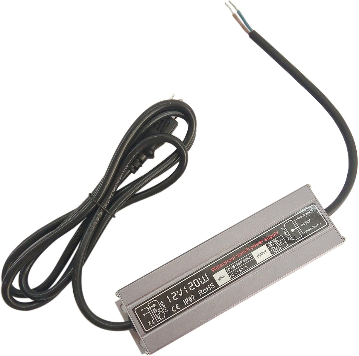 200W Waterproof Power Supply Transformer, 110-130V AC to 12V DC Output 16.7A Adapter with 3 Feet Cable N4881