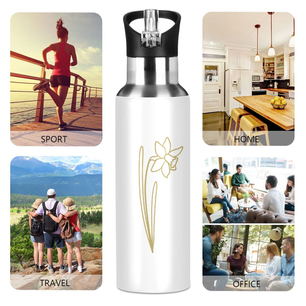 Stainless Steel Insulated Water Bottle with Straw Lid J930