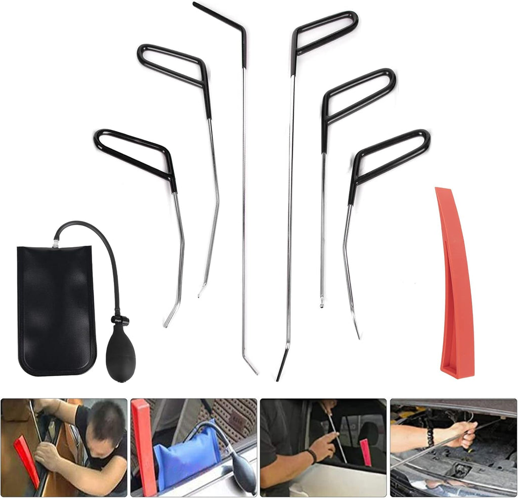 52pcs Paintless Dent Repair Kit with Repair Rods, Air Wedge Bag, Window Wedge, T-bar Dent Puller R8794