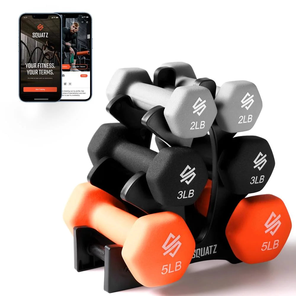 20 lbs. Neoprene Coated Dumbbell Set with Stand M137978