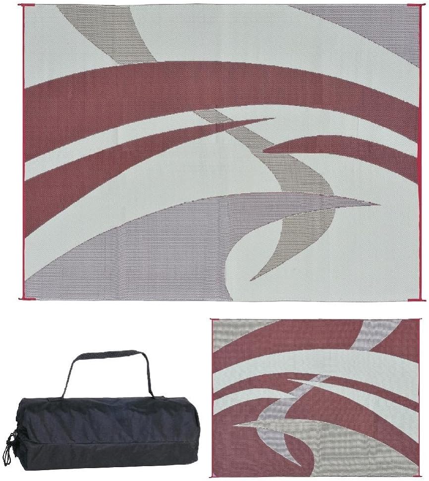 Reversible Outdoor Camping Mat, Brown/Beige, 9-Feet x 12-Feet Q12716