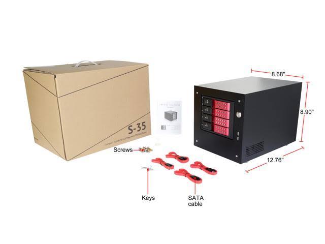 Compact 4X 3.5x22 Hotswap Trayless Mini-ITX Tower R305