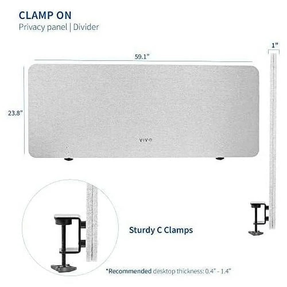60 X 24 Inch Gray Acoustic Privacy Panel H632