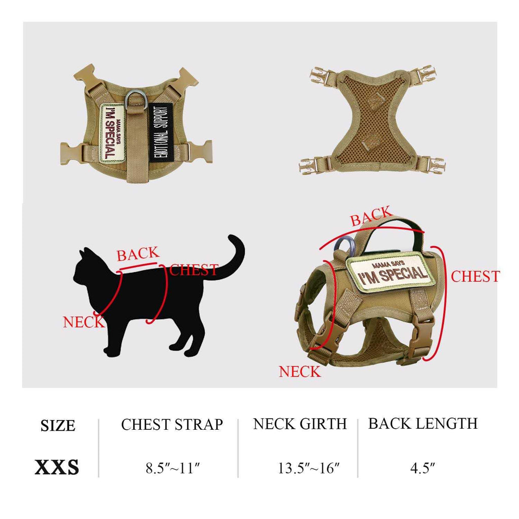 Tactical Cat Harness Soft Mesh Adjustable Pet Vest Harness Y4668