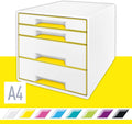 White/Yellow 4 Drawer A4 Cabinet N136889