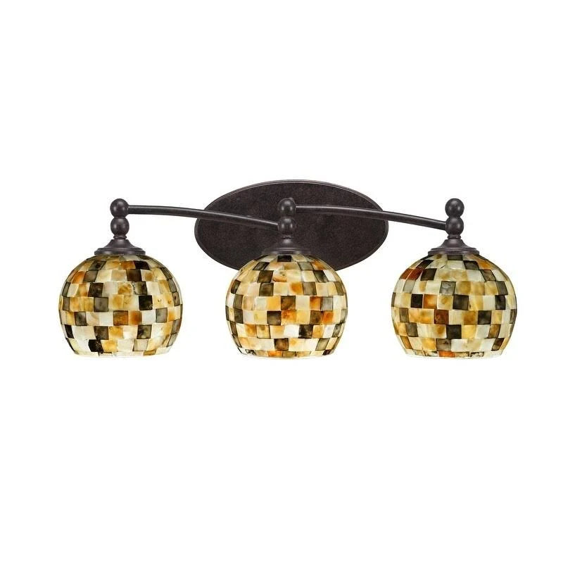 Dark Granite 3 Light Bath Bar with Italian Ice Glass Q957391