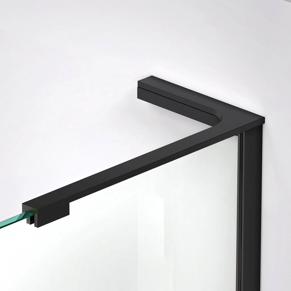 Frameless Hinged Shower Enclosure in Satin Black R58467