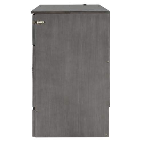 Queen Size Murphy Bed with Storage Drawer & Charging Station H915737