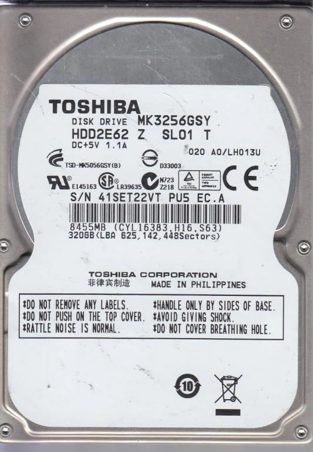 320GB SATA 2.5 Hard Drive N89904