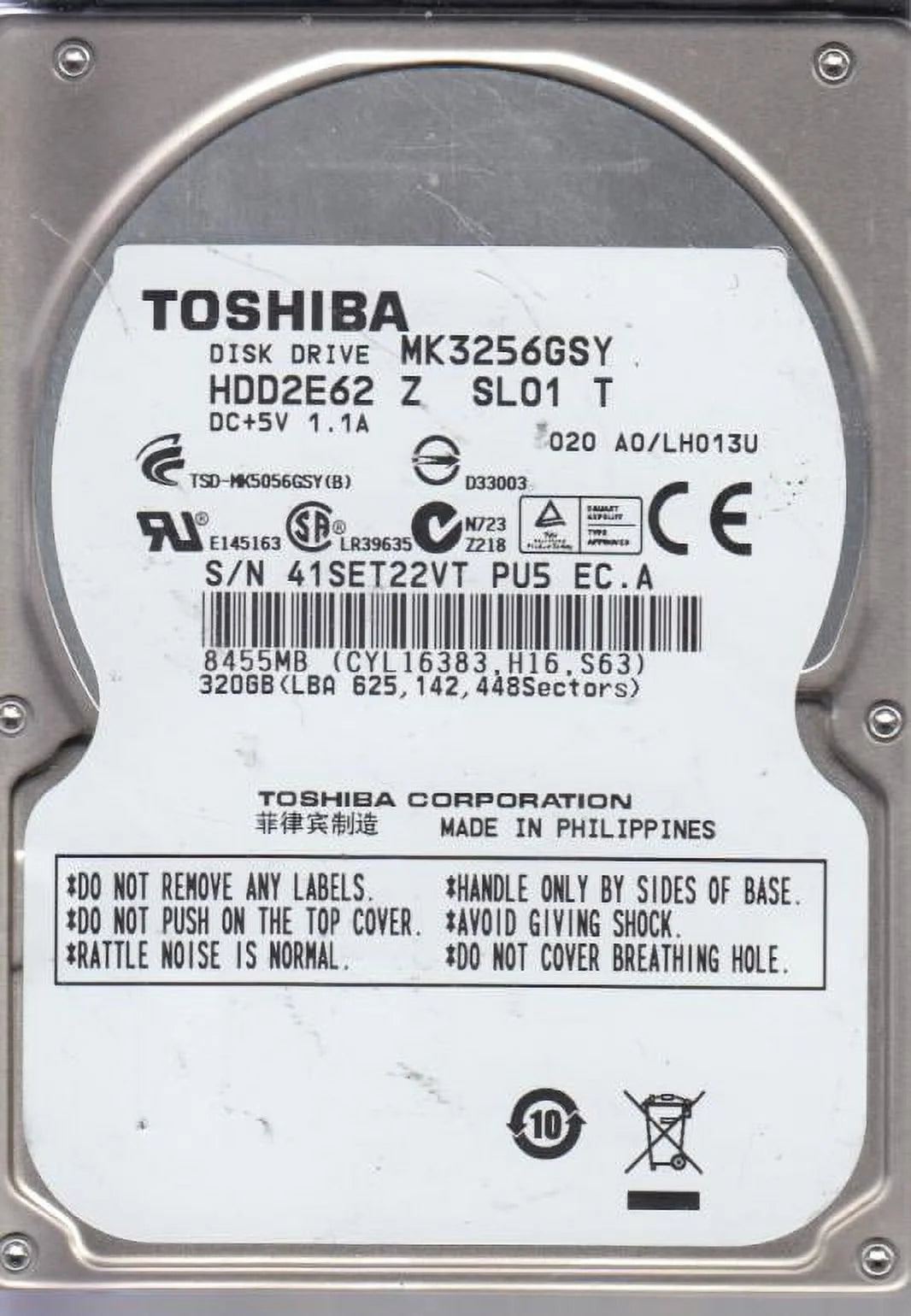320GB SATA 2.5 Hard Drive N89904