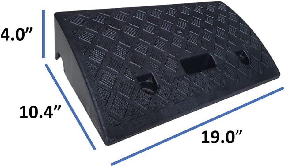 Portable Plastic Curb Ramp 2 PC Heavy Duty Lightweight Threshold Ramp with 4 Mounting Bolts J978