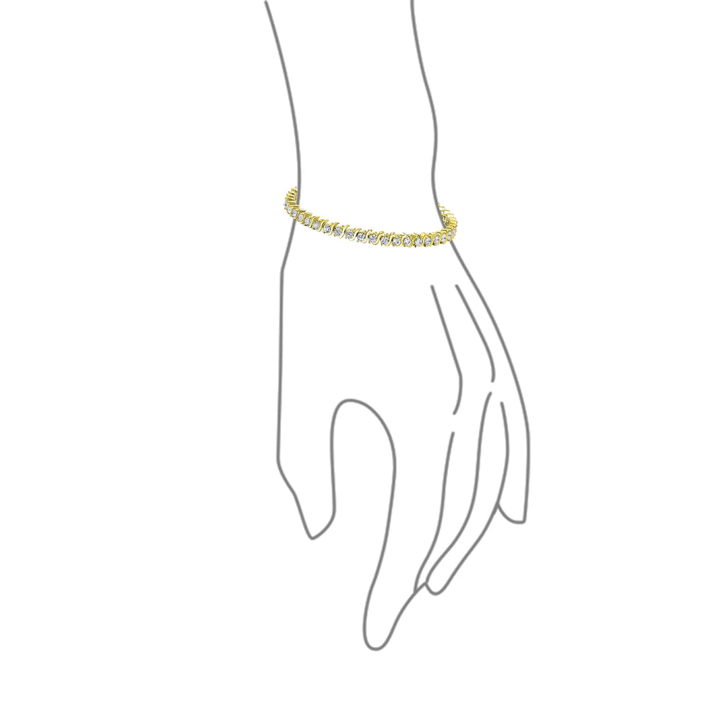 Gold Plated CZ Tennis Bracelet 7" Y744979