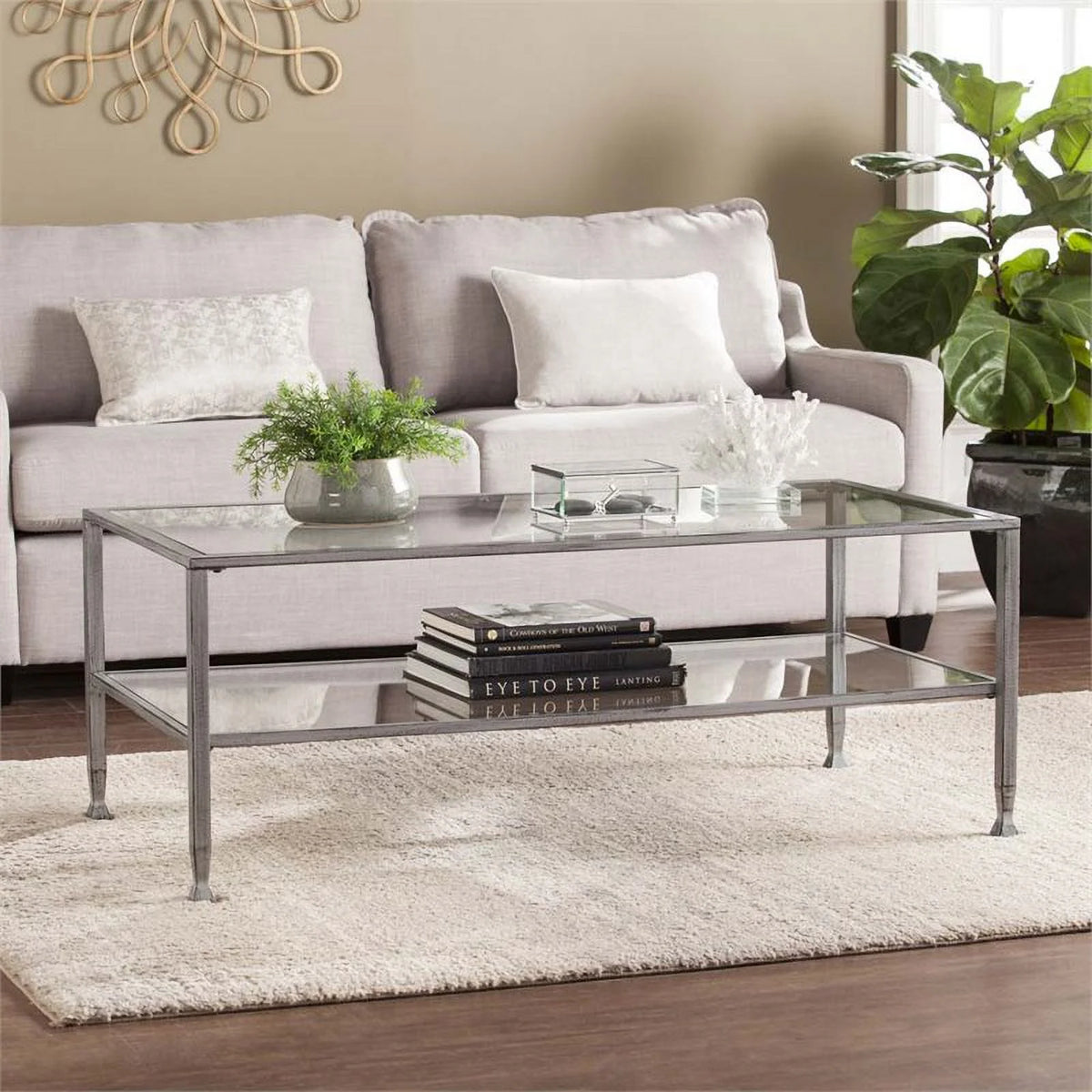 Tempered Glass Top Metal Coffee Table X26801