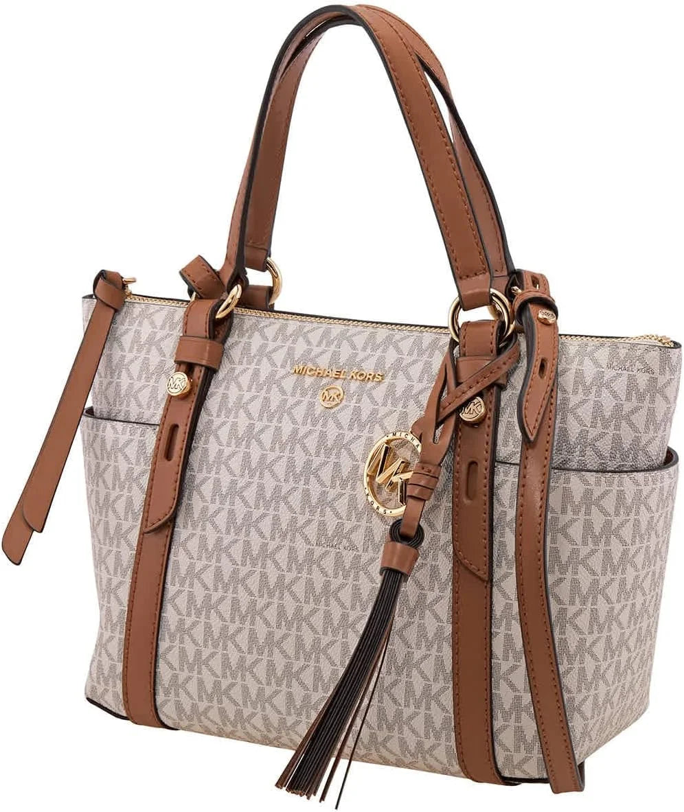 White Sullivan Small Logo Top-Zip Tote Bag R41364