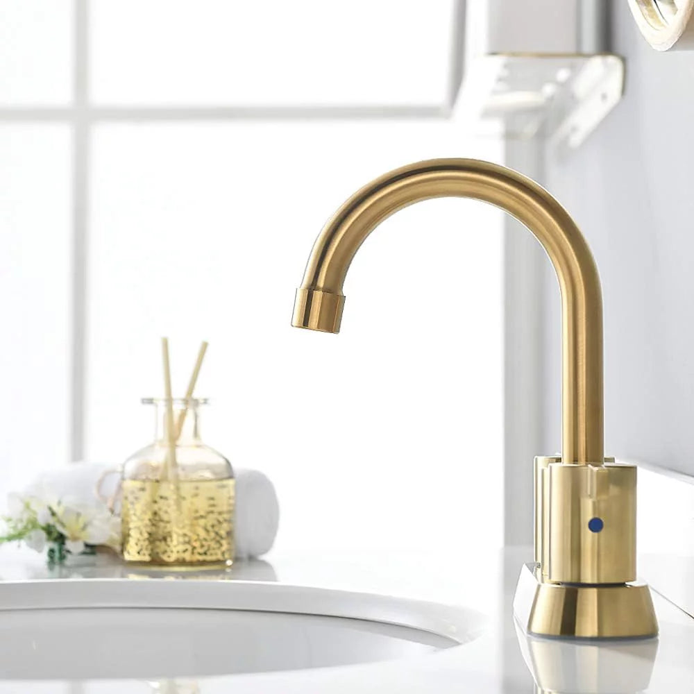 Brushed Gold 2 Handle Centerset Bathroom Faucet O44870