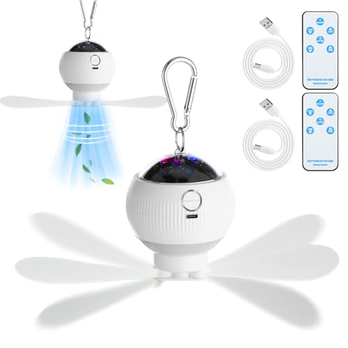 2 Sets Rechargeable Ceiling Fan with LED Lantern U131713