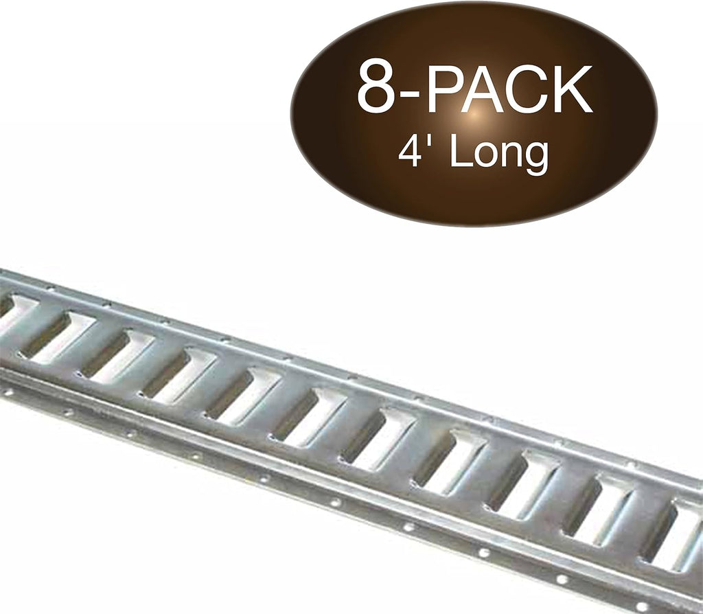 Two 4-ft Bolt-On Galvanized Steel E-Track Tie-Down Rails J3600