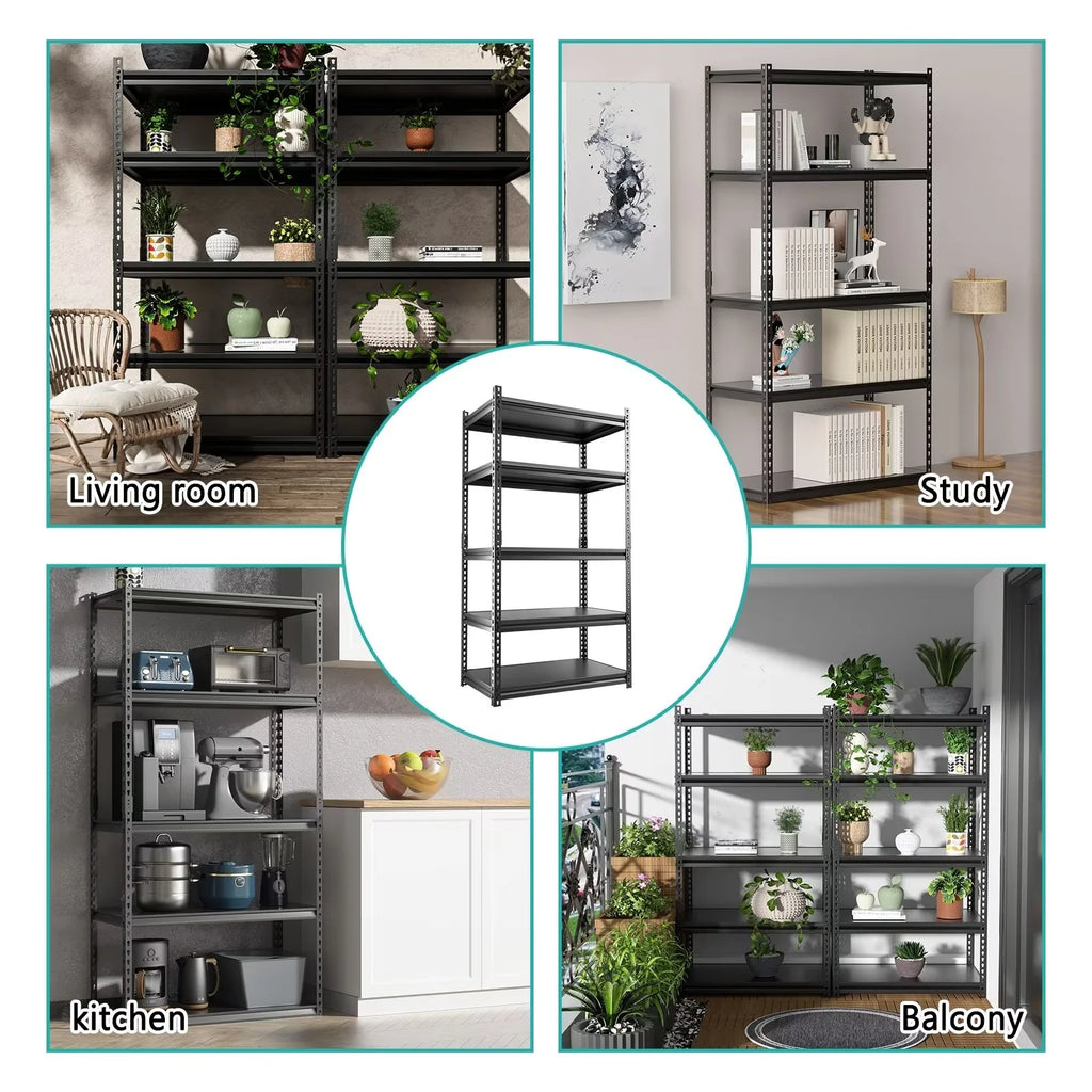 Heavy Duty 5-Tier Metal Garage Storage Shelving Rack, 35.8" W x 16.2" D x 72" H A57960