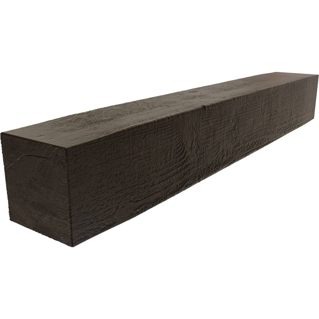 Rough Sawn Faux Wood Fireplace Mantel, Premium Walnut P64231