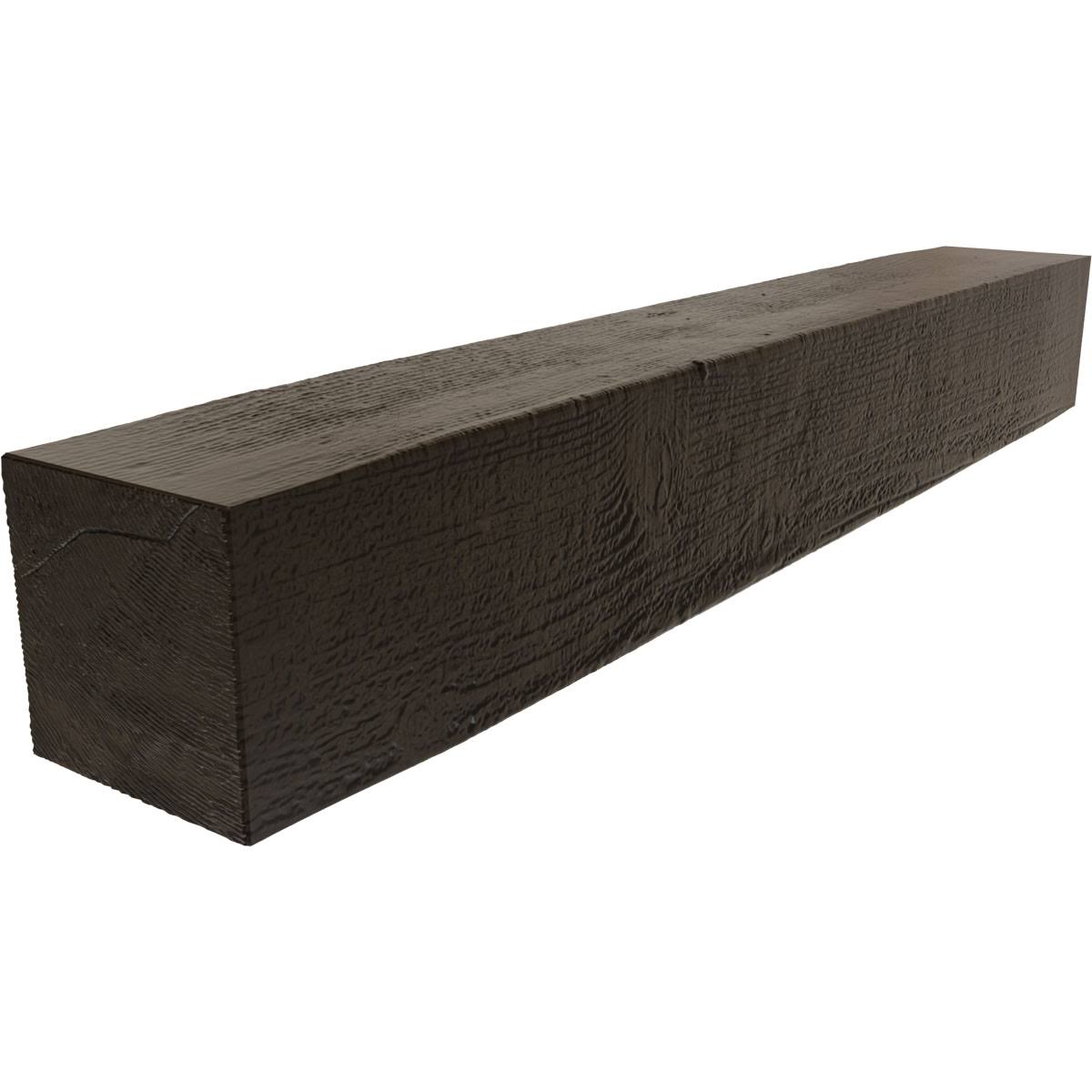 Rough Sawn Faux Wood Fireplace Mantel, Premium Walnut P64231