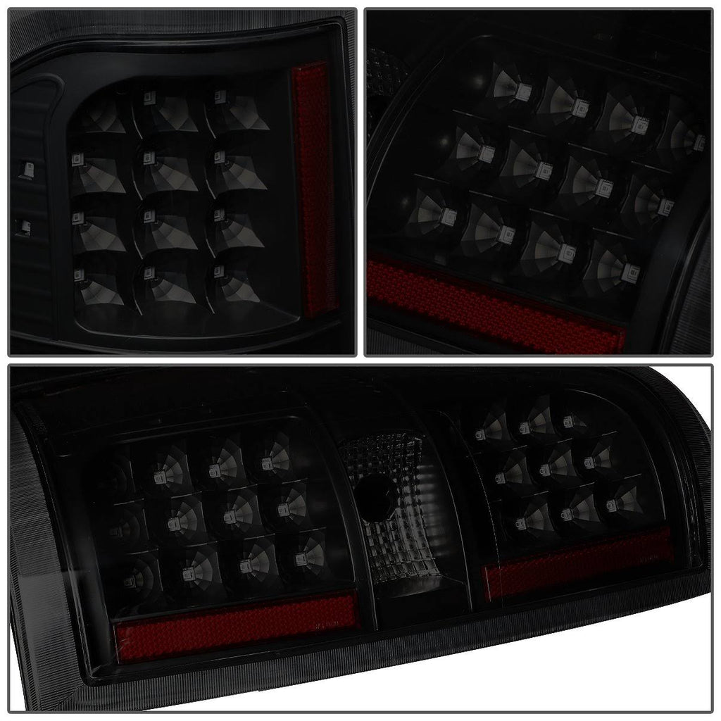 Pair Full LED Black Housing Smoked Lens Tail Lights Z342