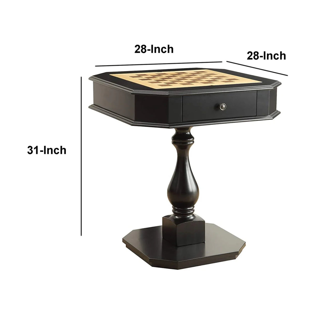 Wooden Chess Game Table with One Drawer F59869