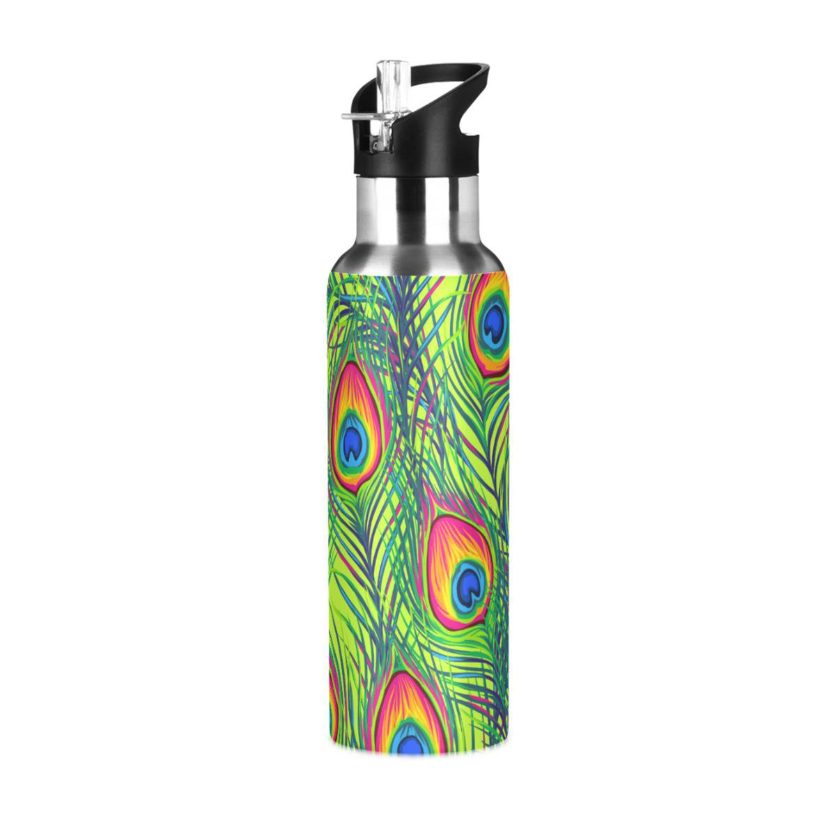 Green Stainless Steel Insulated Water Bottle with Straw Lid P29982