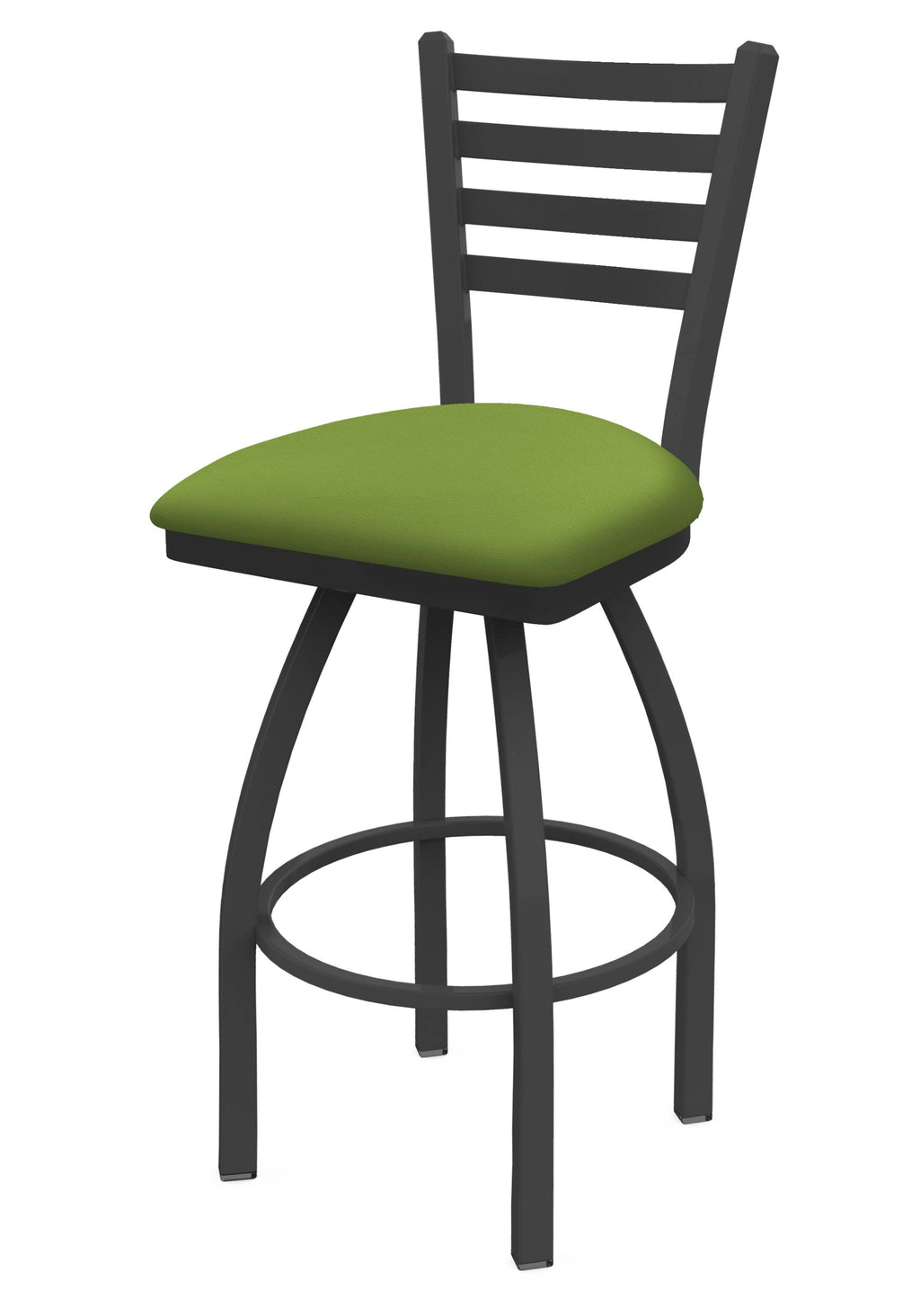 36x22 Swivel Bar Stool with Pewter Finish and Kiwi Green Seat E664180