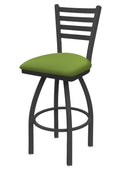 36x22 Swivel Bar Stool with Pewter Finish and Kiwi Green Seat E664180