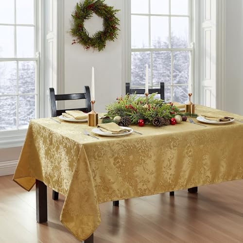 Jacquard Holiday Table Runner 13" x 70" Gold B9405