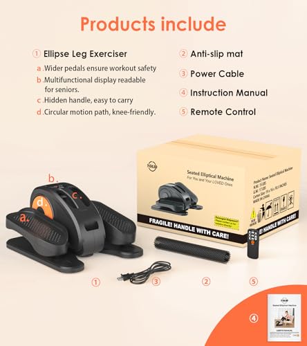Portable Seated Pedal Exerciser with 12 Adjustable Speeds C8706