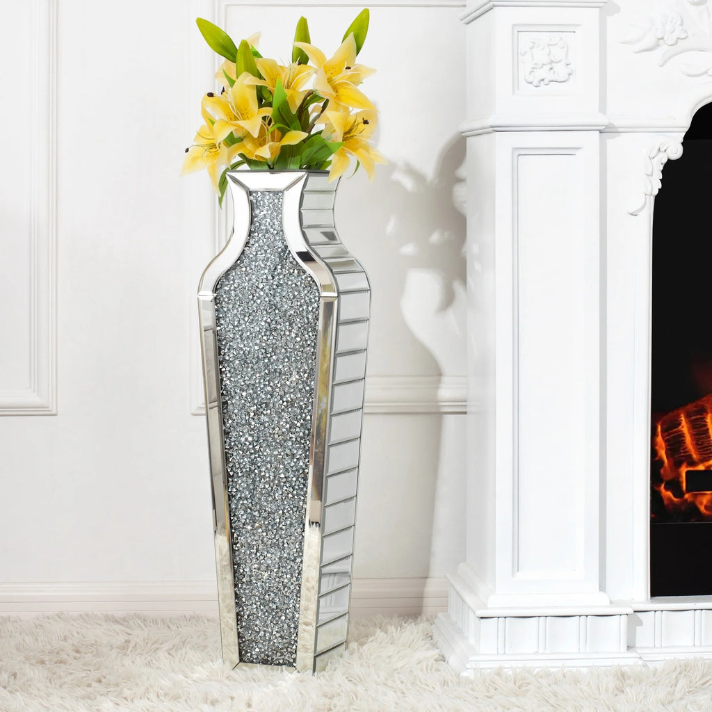 Tall Crushed Diamond Floor Vase I467
