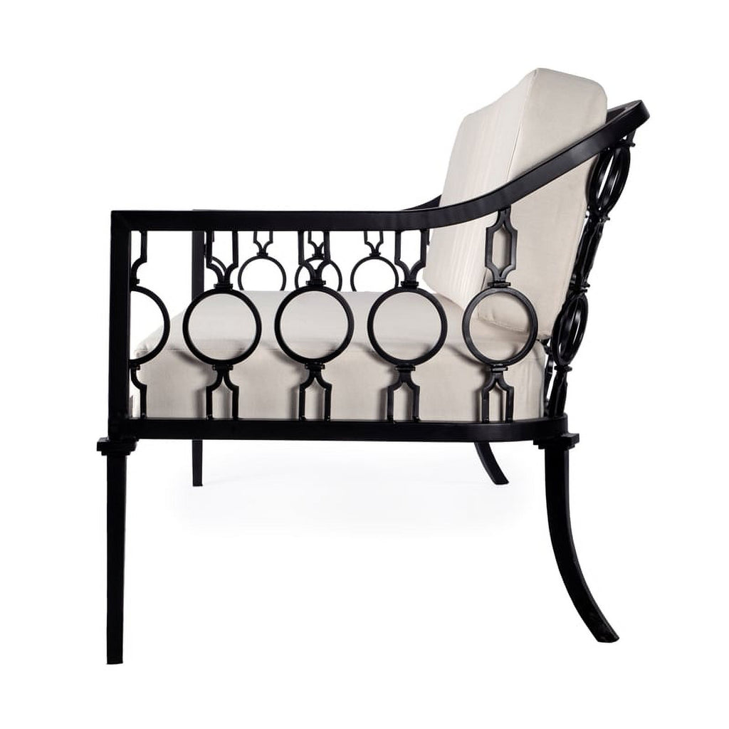 Black Outdoor Sofa and Lounge Chair 2-Piece Set U96224