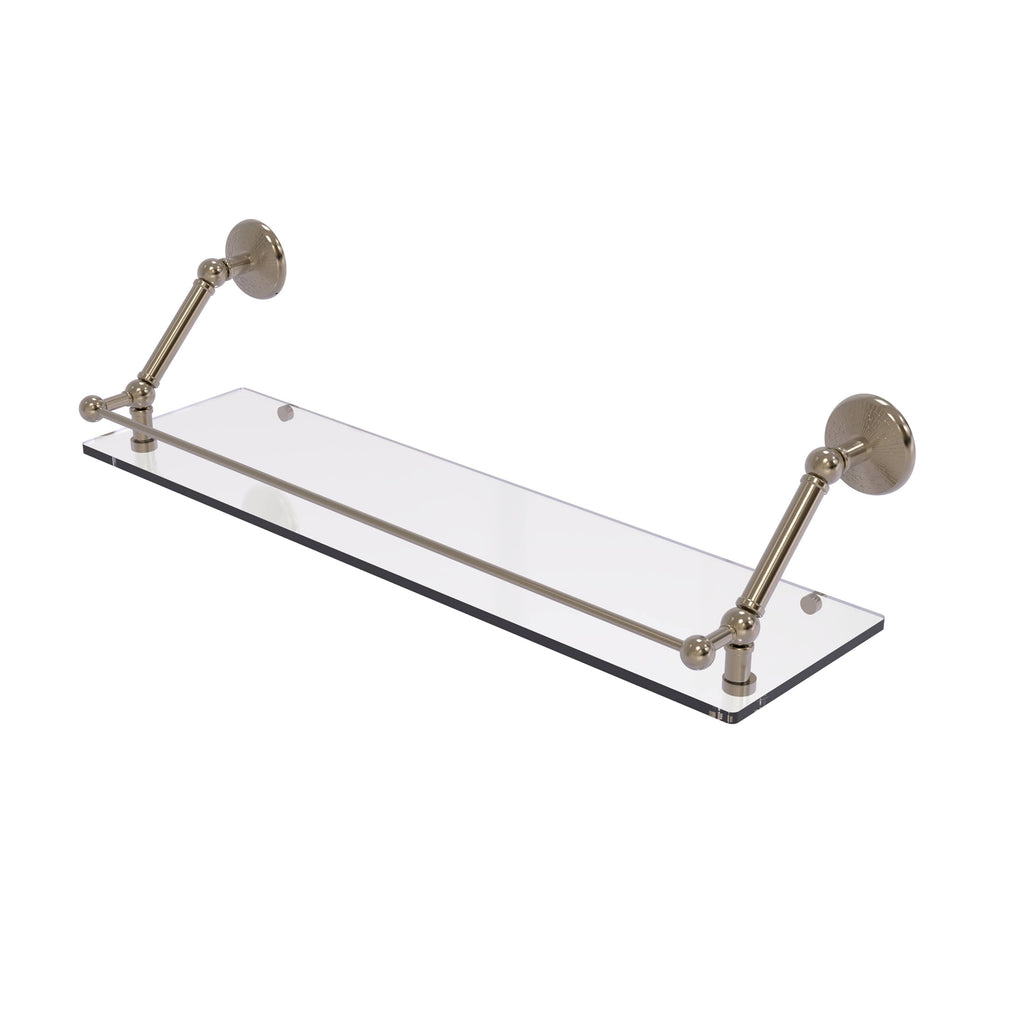 Antique Pewter Floating Glass Shelf with Gallery Rail N13967