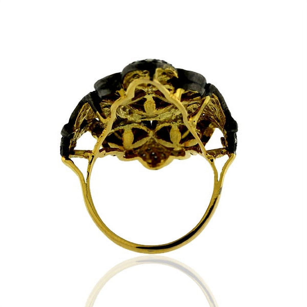 18k Gold Ring 925 Sterling Silver Jewelry Q4317