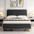 Full Bed Frame with PU Leather Upholstered Headboard T951241