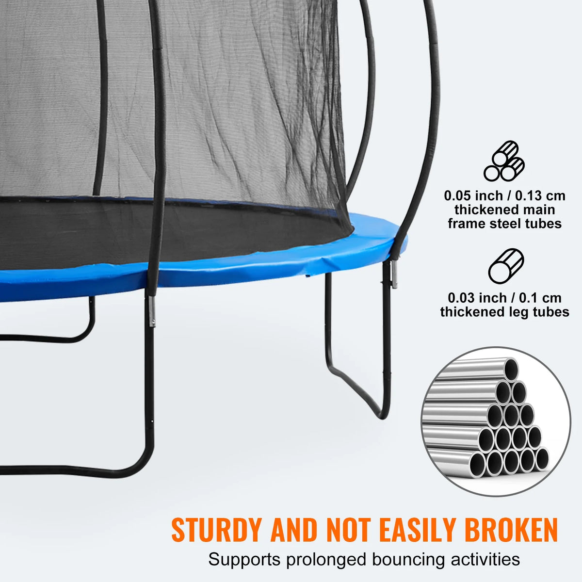 14FT Outdoor Recreational Trampoline with Safety Enclosure Basketball Net O8440