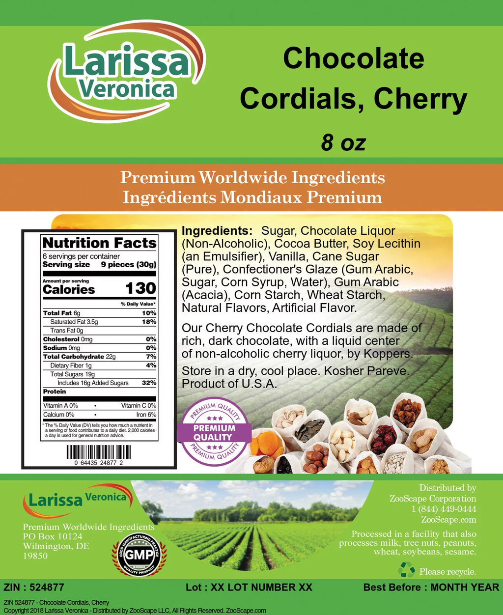 Chocolate Cordials Cherry 8 oz M11183