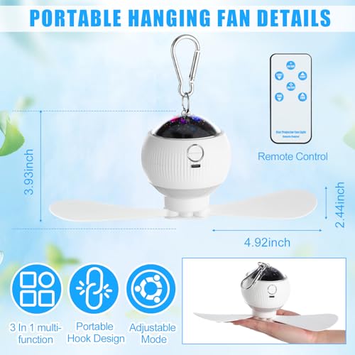 2 Sets Rechargeable Ceiling Fan with LED Lantern U131713