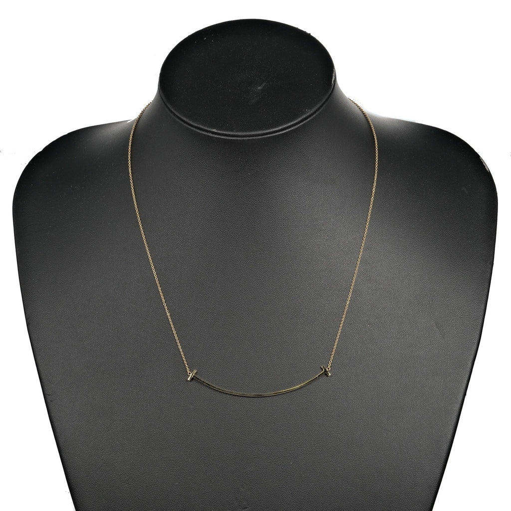 T Smile Large Necklace 6.9cm K18 YG Yellow Gold Approx. 3.8g D18998