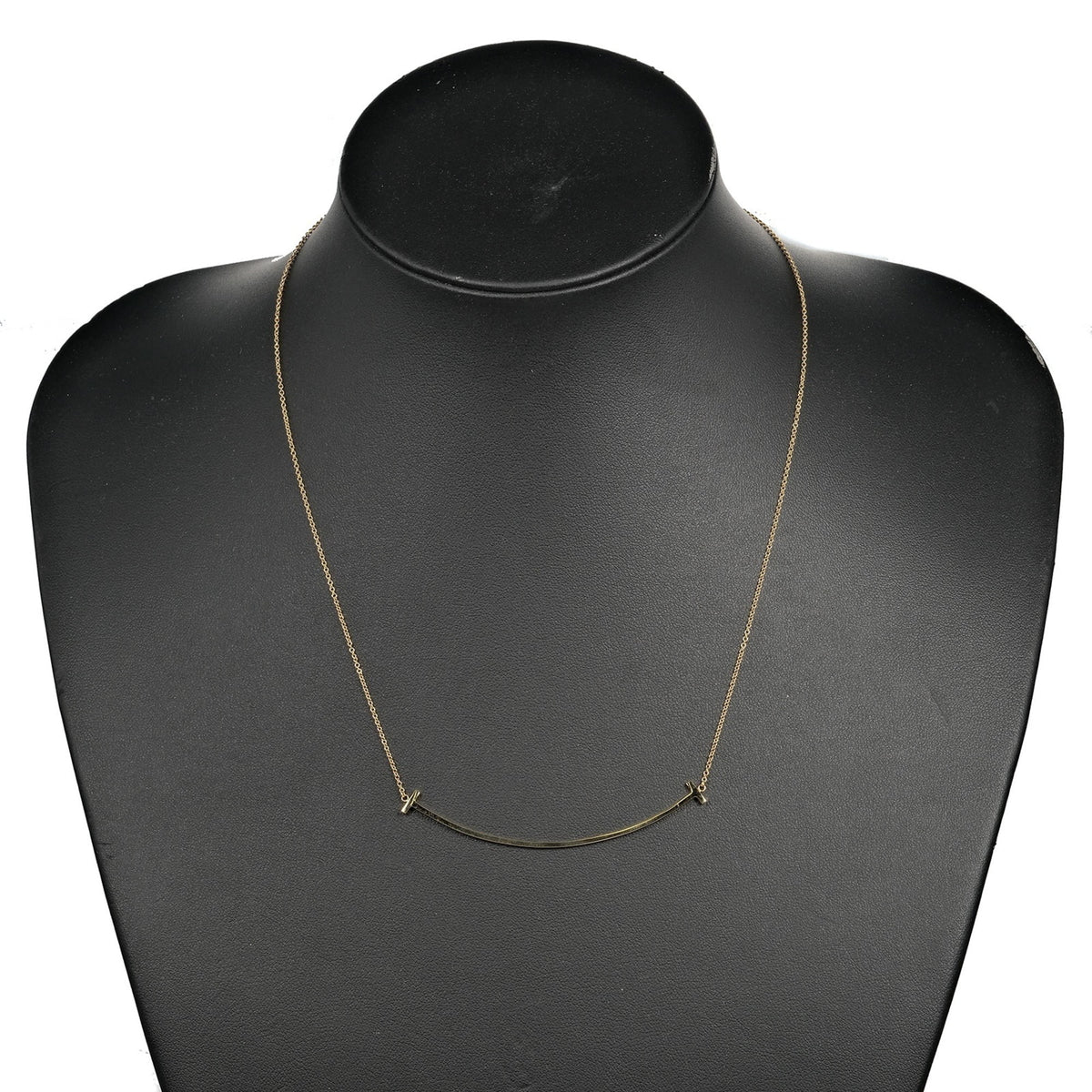 T Smile Large Necklace 6.9cm K18 YG Yellow Gold Approx. 3.8g D18998