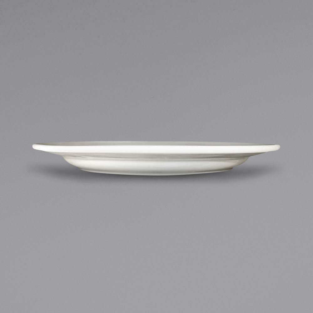 Ivory Embossed Stoneware Plate - 24/Case Y64152
