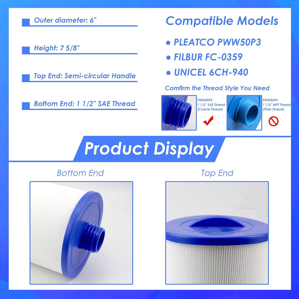 Spa Filter Replacement 2 Pack S676