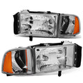 Chrome Housing Amber Headlight and Corner Lamp for Dodge Ram Truck P7686