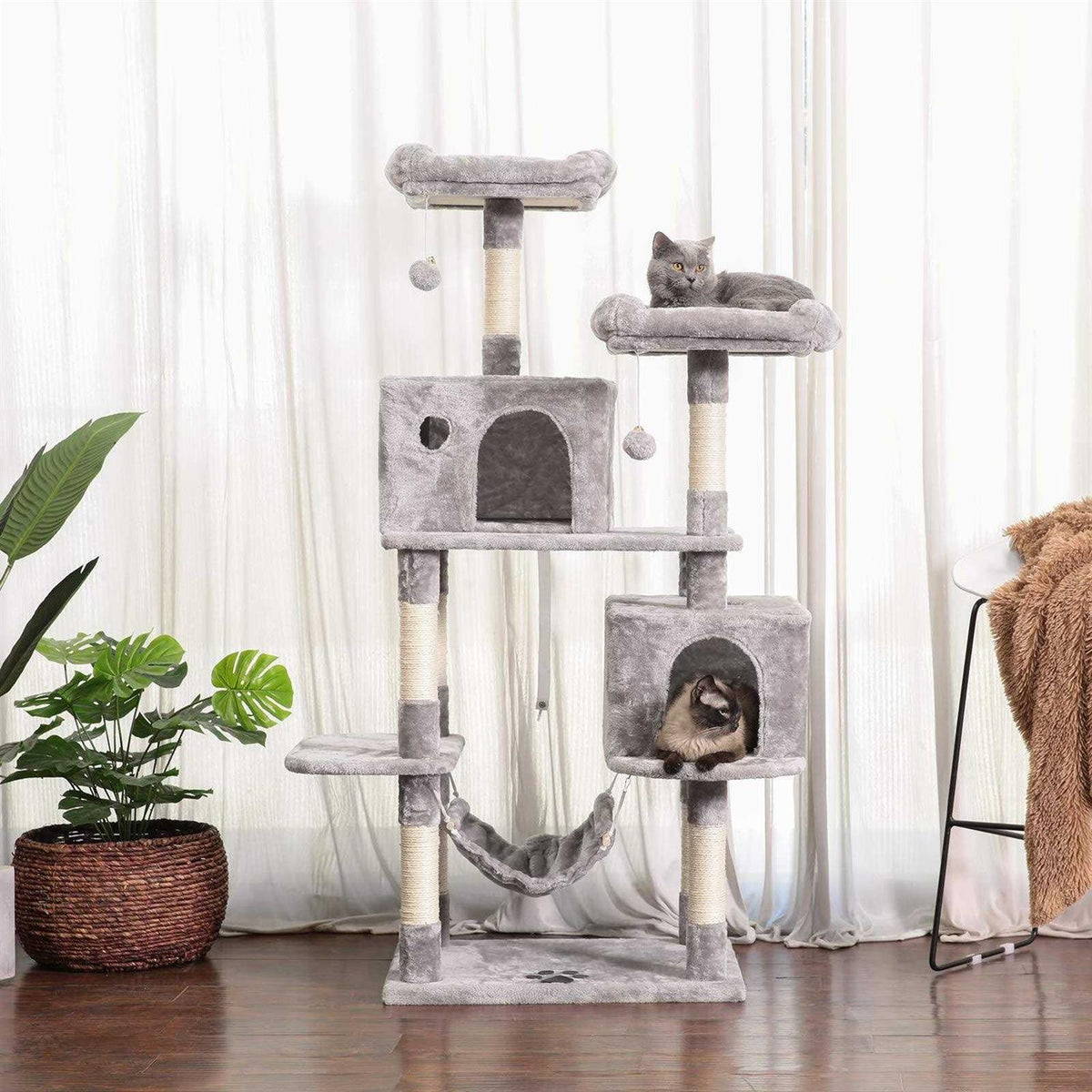 Large Multi-Level Cat Tree Condo with Sisal Scratching Posts S301277