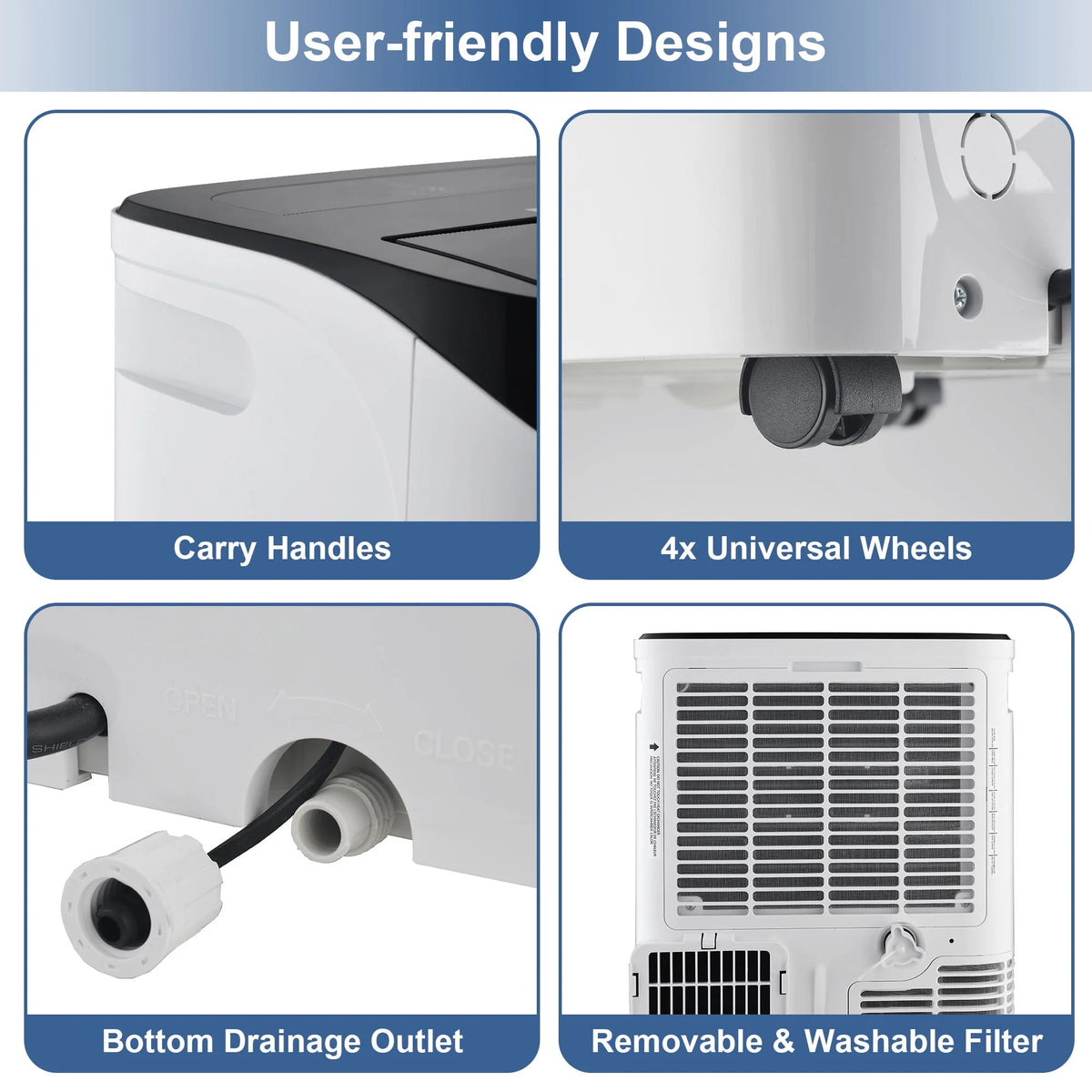 8000 BTU Portable Air Conditioner with Dehumidifier & Fan R9840