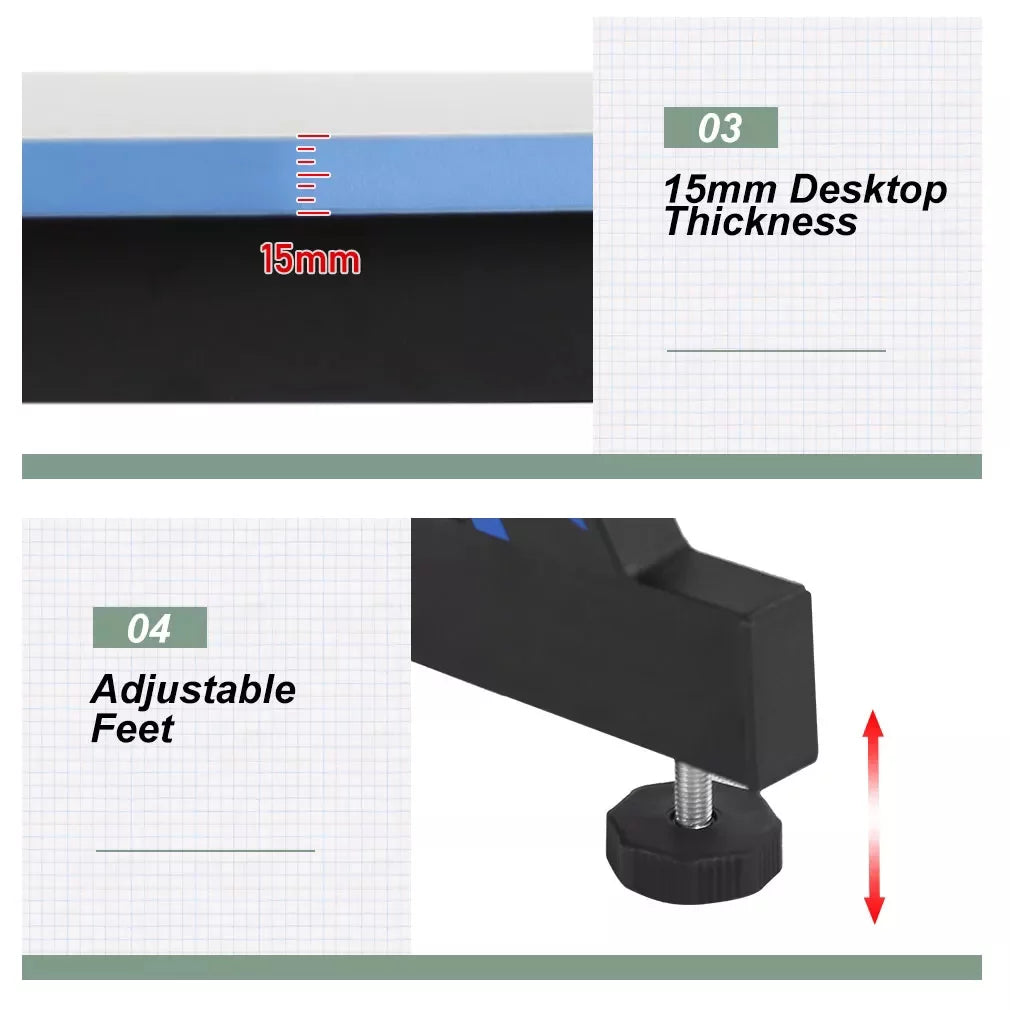 Blue Z Shaped Gaming Desk with Headphone Hook H78962