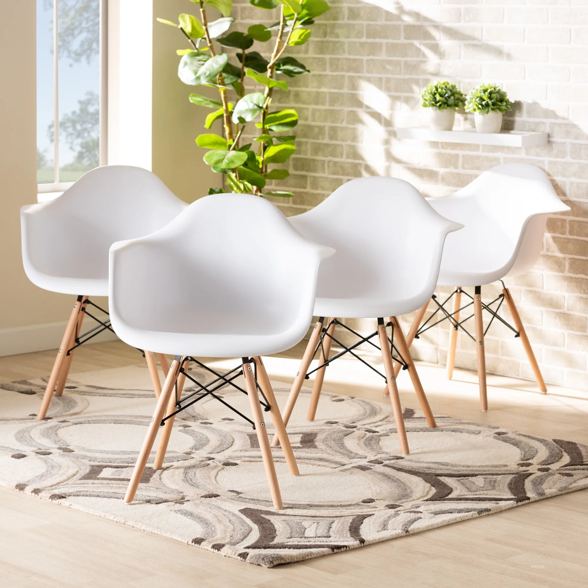 White Dining Chair Set of 4 P79641